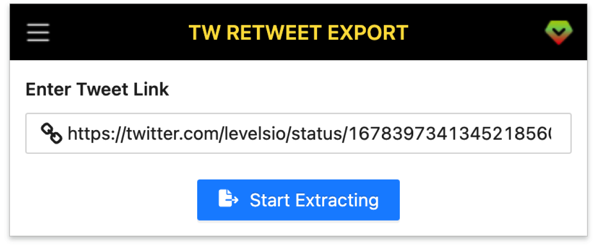 Twitter Retweet Exporter Screenshot